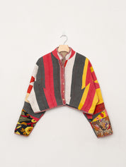 The Kaira Cropped Quilted Patchwork Kantha Jacket