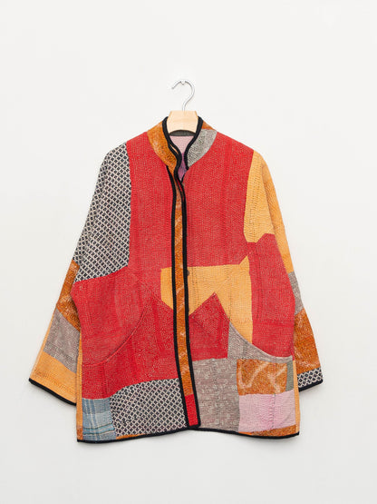 The Narmada Quilted Patchwork Kantha Jacket