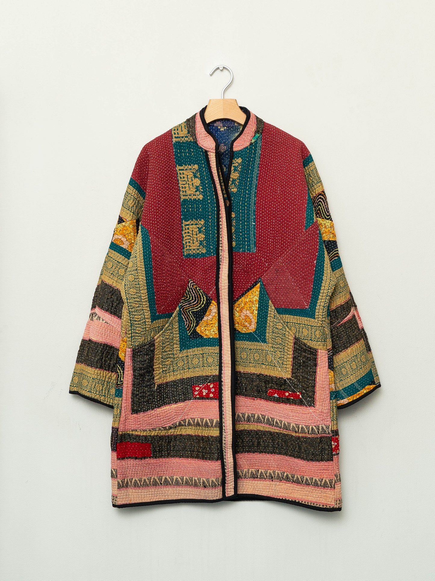 The Sai Quilted Patchwork Kantha Coat