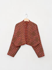 The Kaira Cropped Quilted Indigo Kantha Jacket