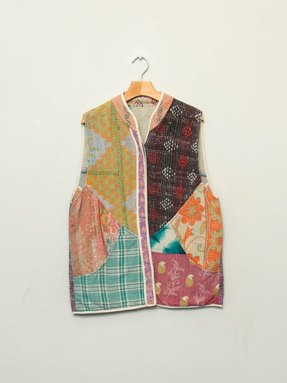 The Ladhiya Quilted Patchwork Kantha Vest