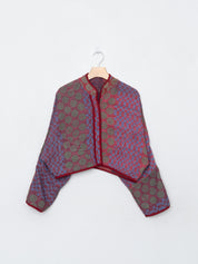 The Kaira Cropped Quilted Indigo Kantha Jacket