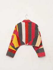 The Kaira Cropped Quilted Patchwork Kantha Jacket