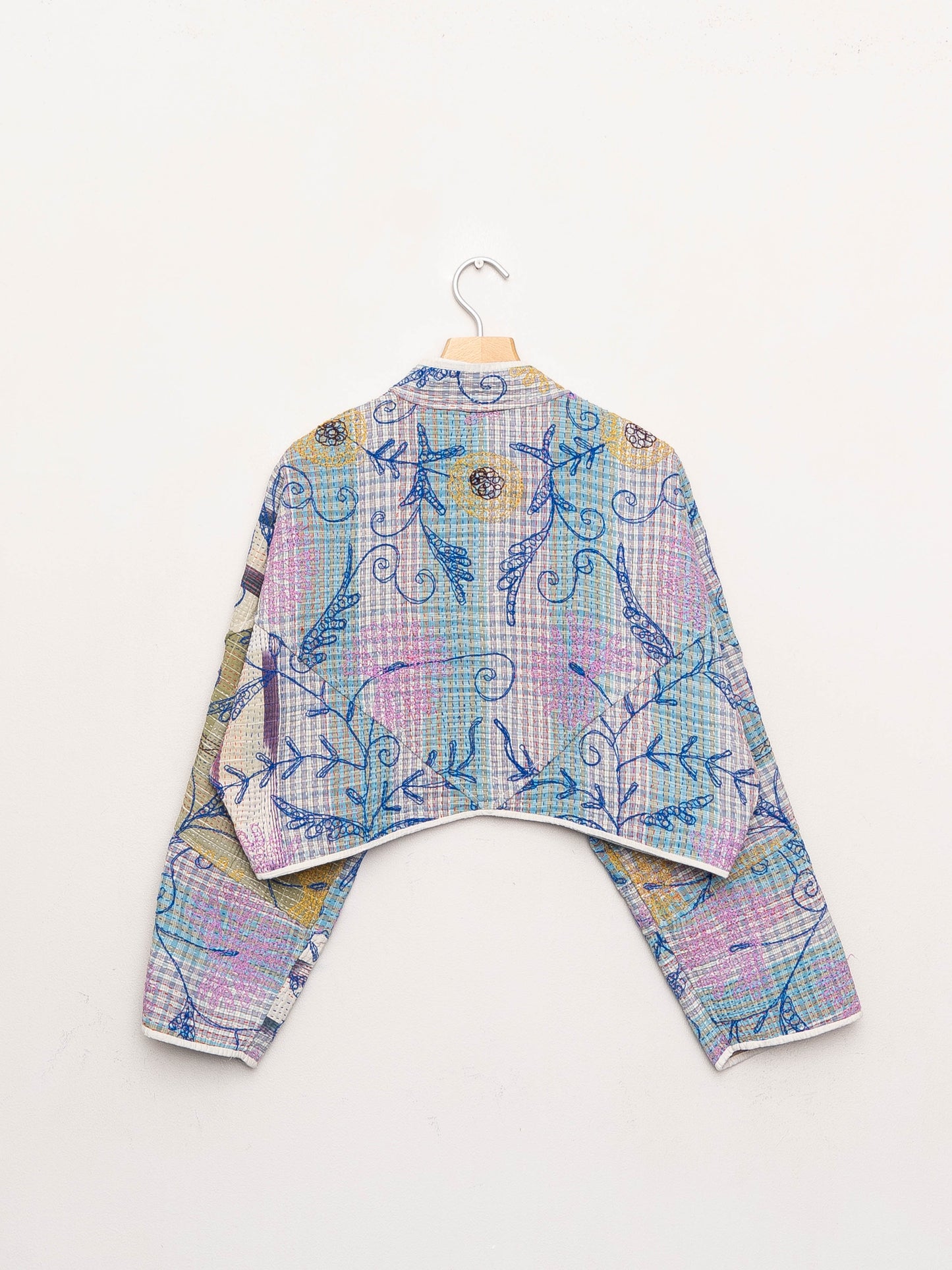 The Kaira Cropped Suzani Quilted Kantha Jacket