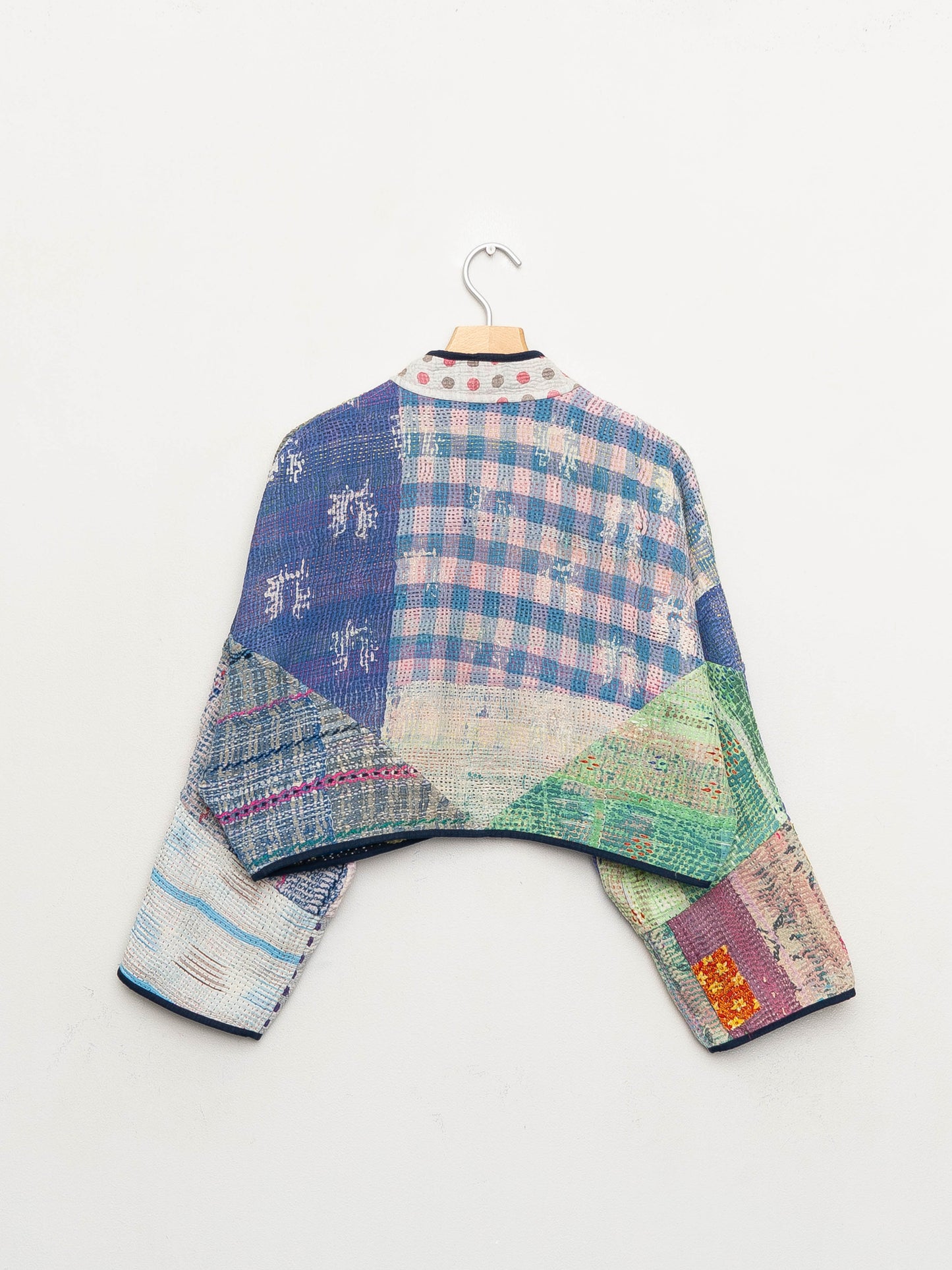 The Kaira Cropped Quilted Patchwork Kantha Jacket