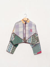The Kaira Cropped Quilted Patchwork Kantha Jacket