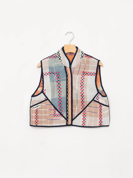 The Kaira Quilted Patchwork Kantha Vest