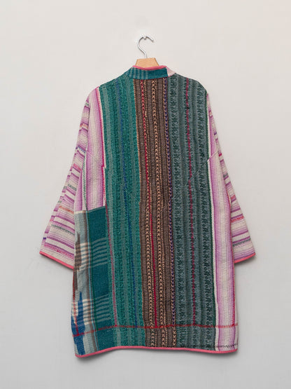 The Sai Quilted Patchwork Kantha Coat