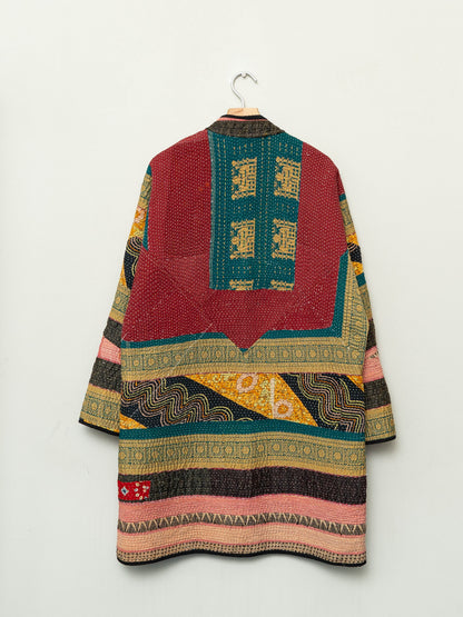 The Sai Quilted Patchwork Kantha Coat