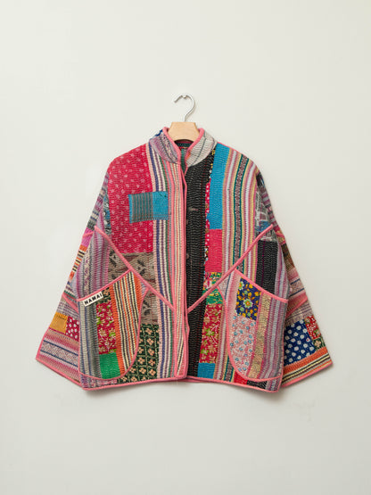 The Ladhiya Quilted Patchwork Kantha Jacket