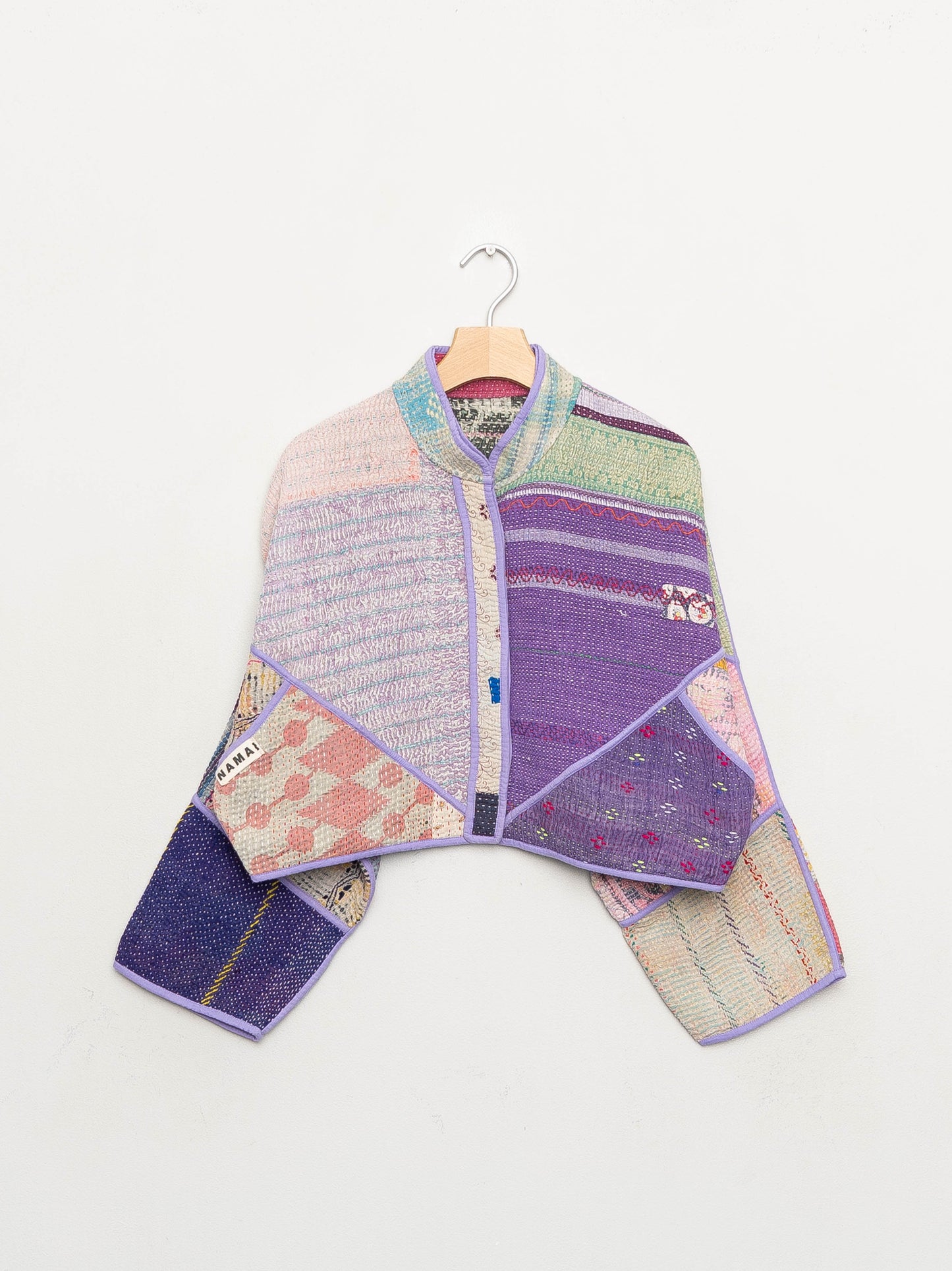 The Kaira Cropped Quilted Patchwork Kantha Jacket