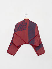 The Kaira Cropped Quilted Indigo Kantha Jacket