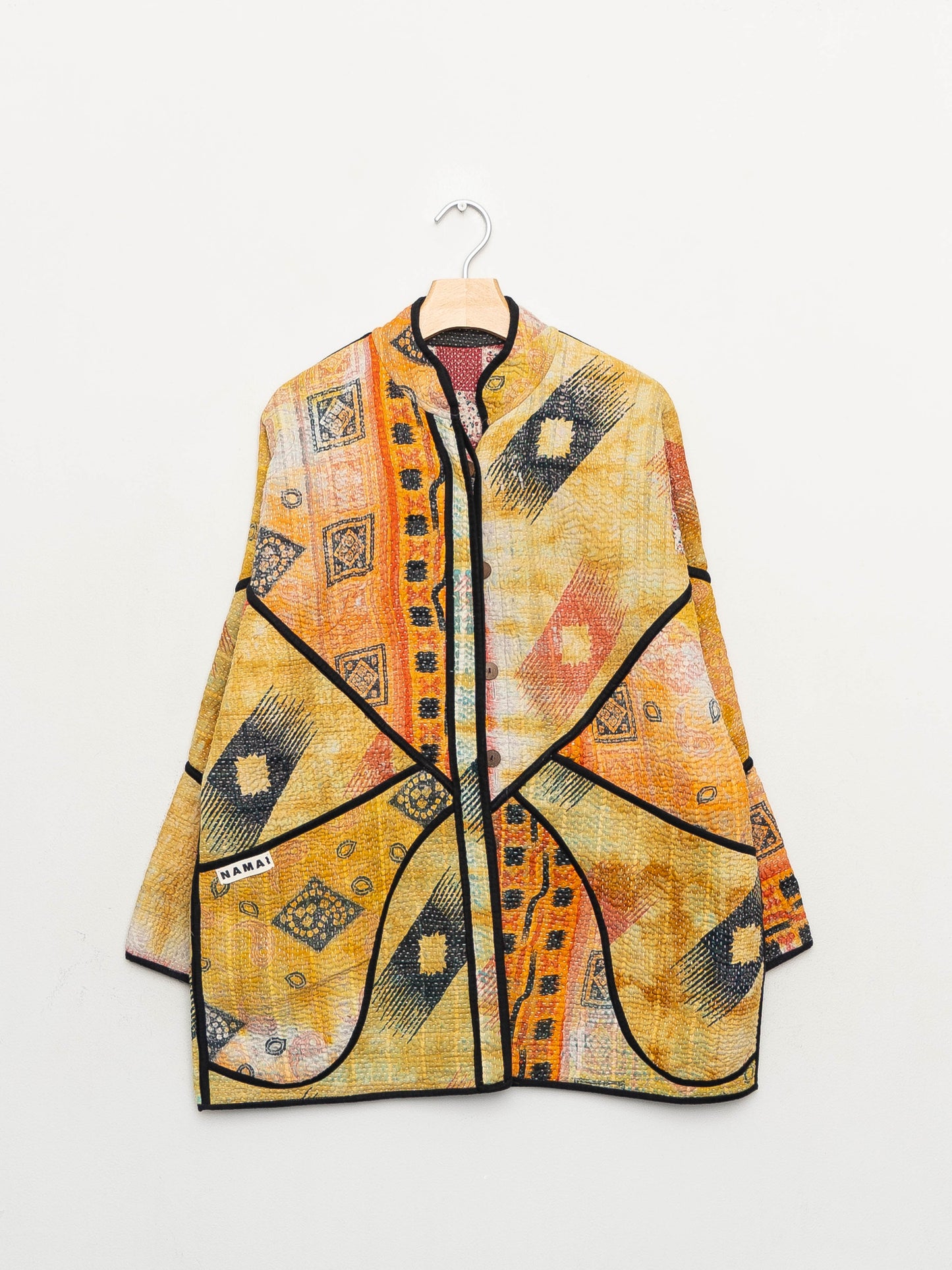 The Narmada Quilted Patchwork Kantha Jacket