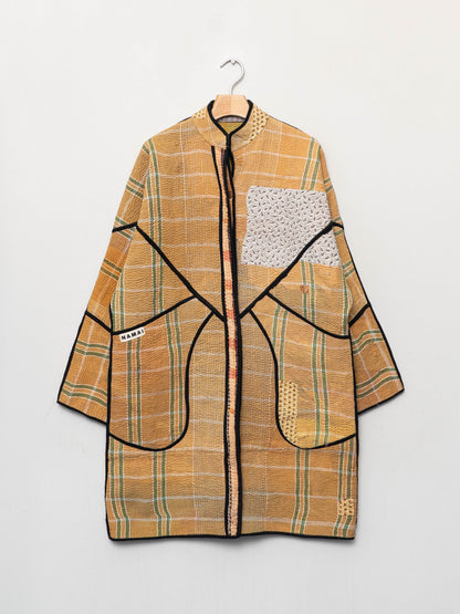 The Sai Quilted Patchwork Kantha Coat