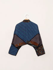 The Kaira Cropped Quilted Patchwork Kantha Jacket