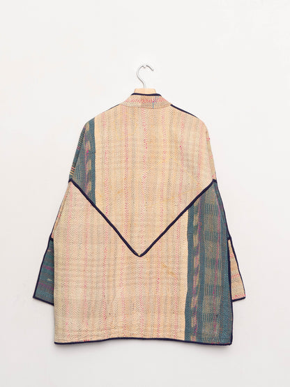 The Narmada Quilted Patchwork Kantha Jacket