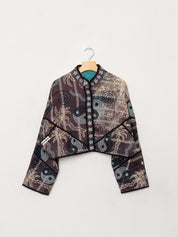 The Kaira Cropped Suzani Quilted Kantha Jacket