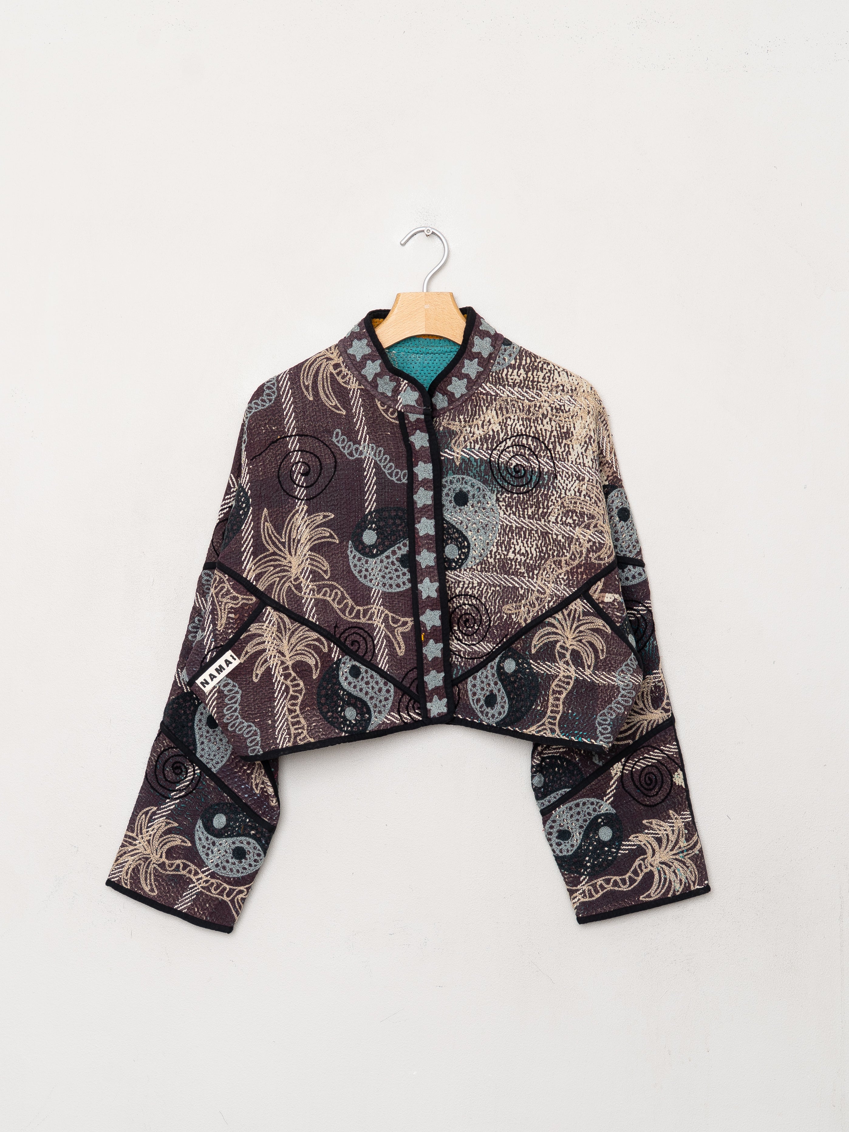 The Kaira Cropped Suzani Quilted Kantha Jacket