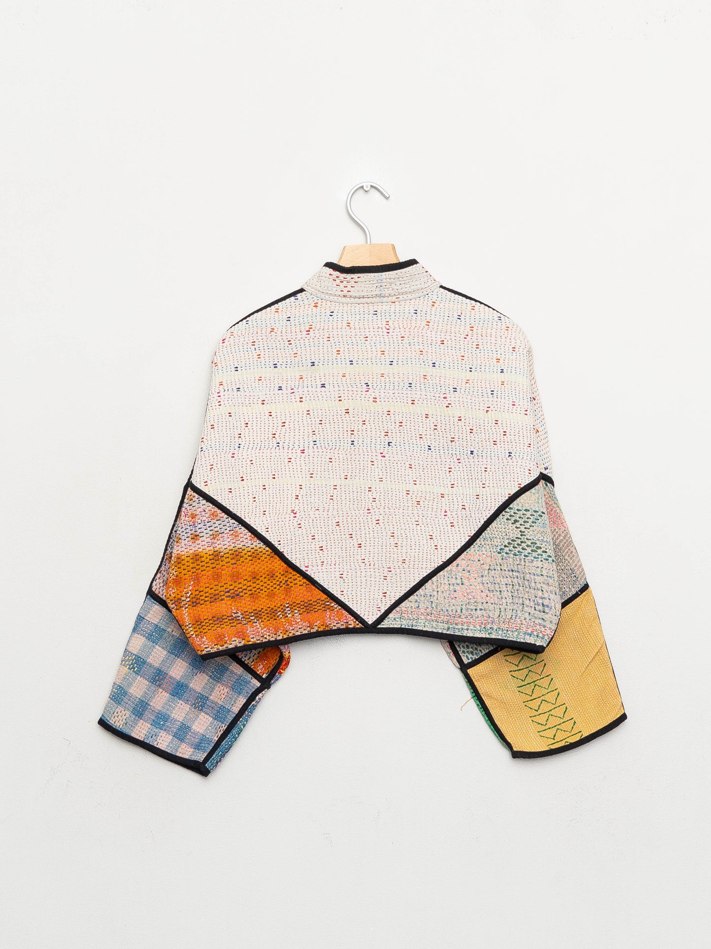 The Kaira Cropped Quilted Patchwork Kantha Jacket