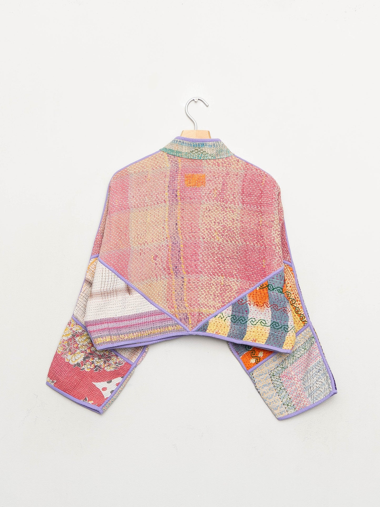 The Kaira Cropped Quilted Patchwork Kantha Jacket