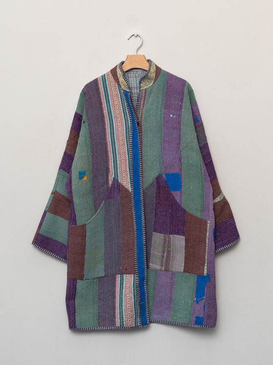 The Sai Quilted Patchwork Kantha Coat