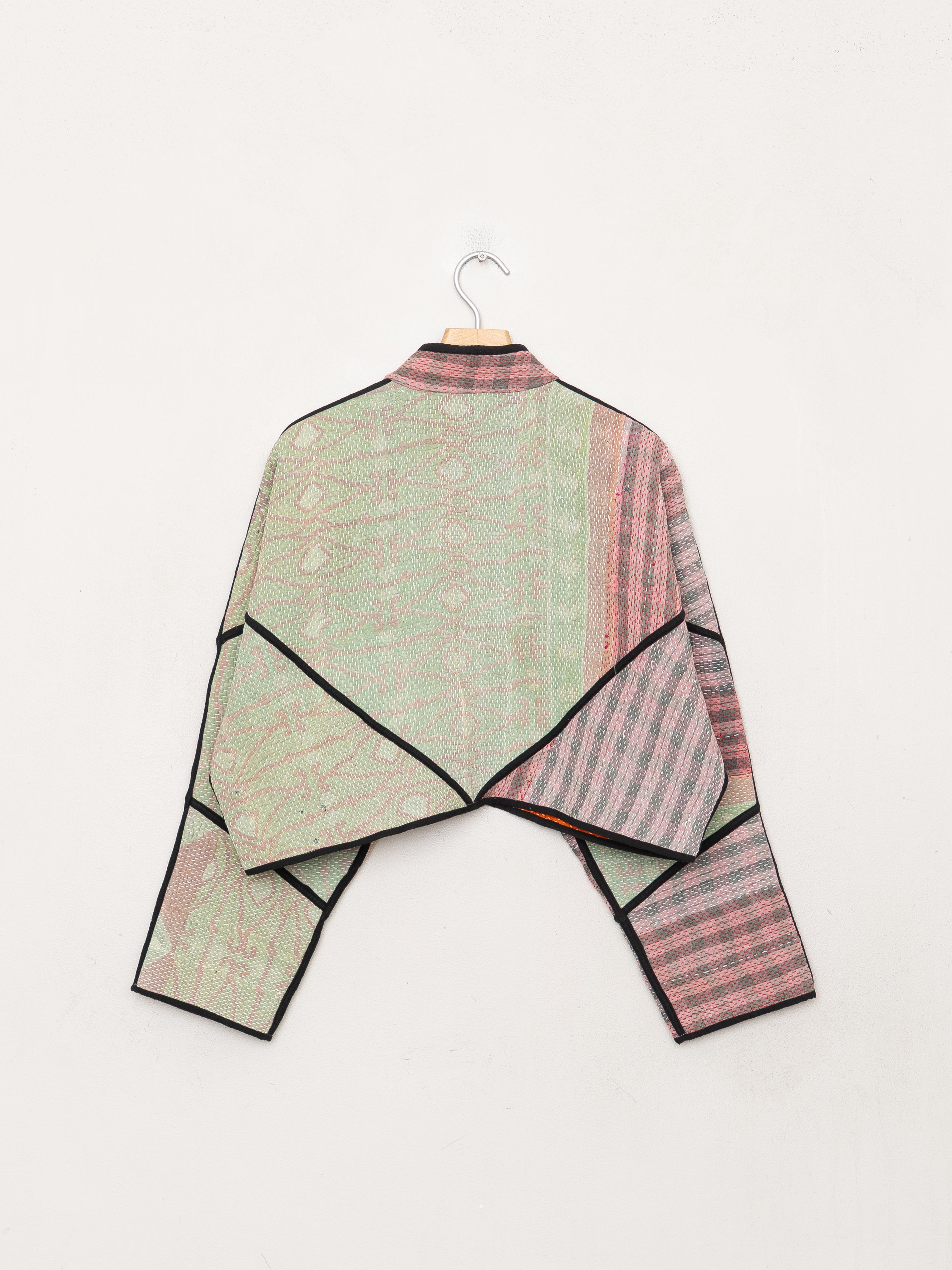 The Kaira Cropped Quilted Patchwork Kantha Jacket