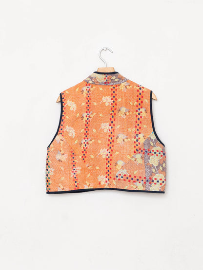 The Kaira Quilted Patchwork Kantha Vest