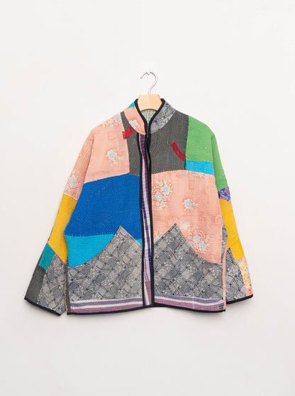 The Ladhiya Quilted Patchwork Kantha Jacket