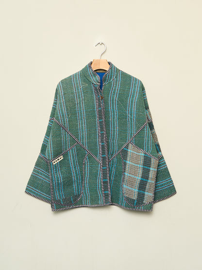 The Ladhiya Quilted Patchwork Kantha Jacket