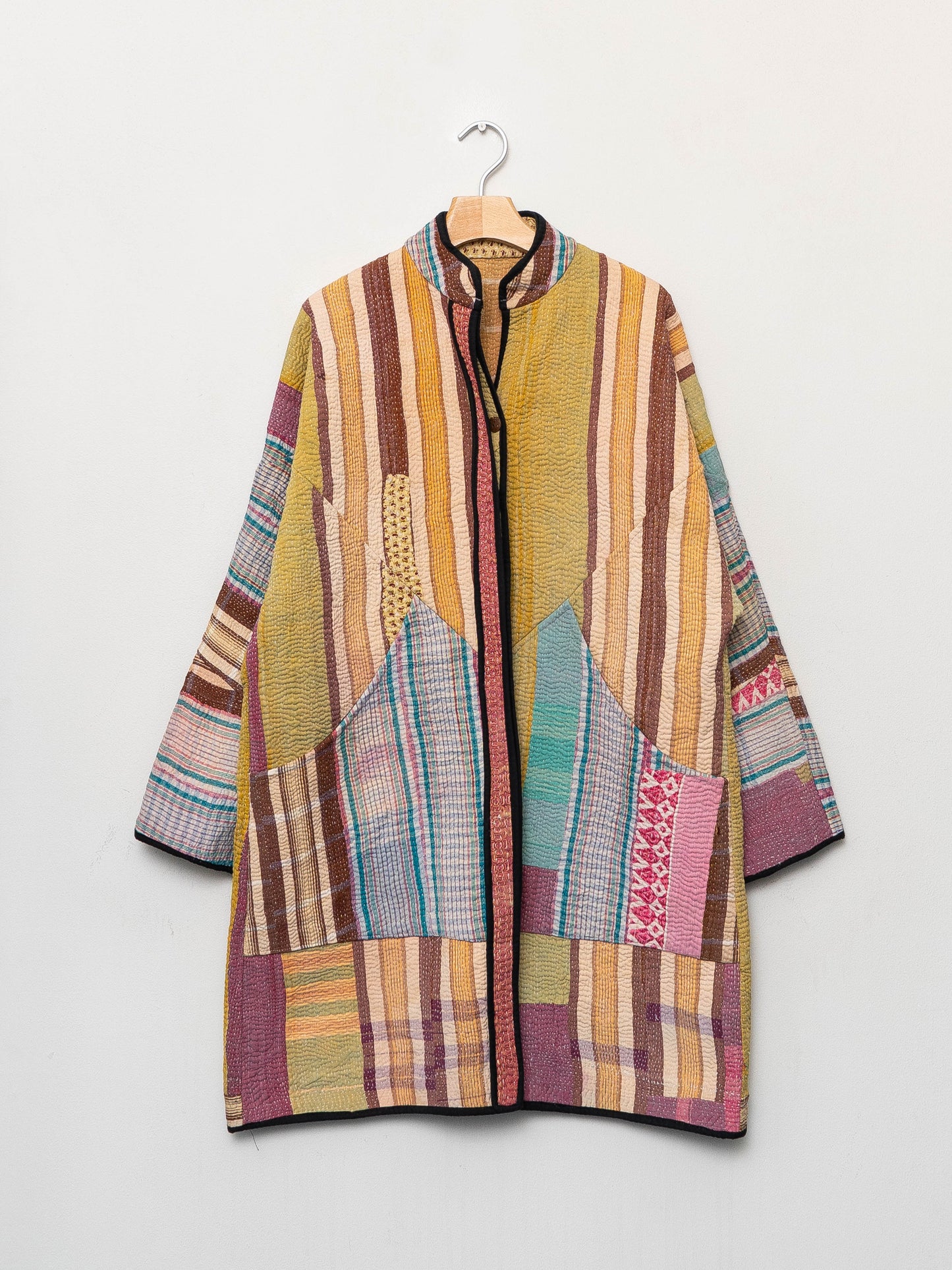 The Sai Quilted Patchwork Kantha Coat