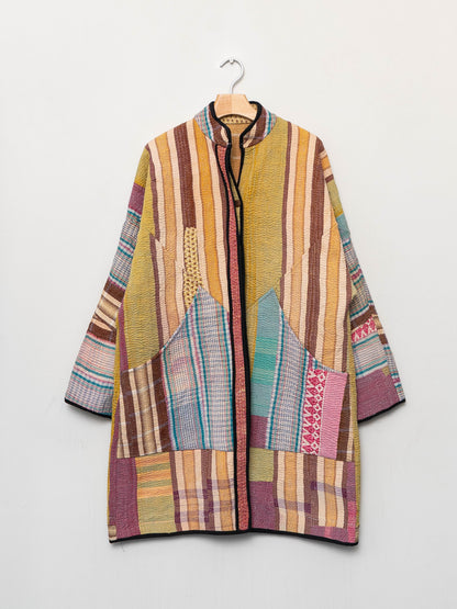 The Sai Quilted Patchwork Kantha Coat