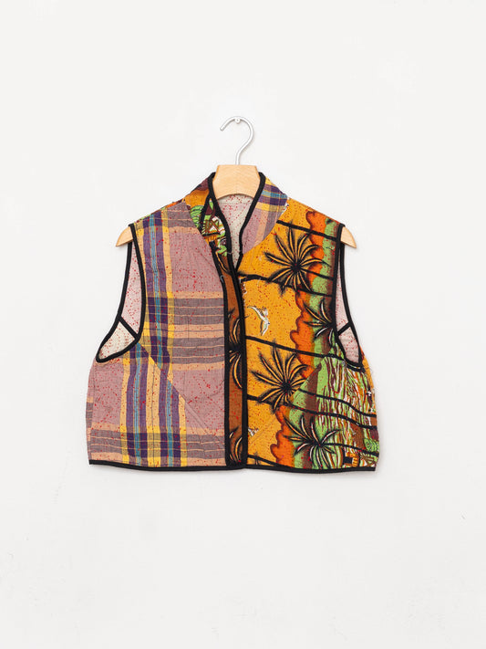 The Kaira Quilted Patchwork Kantha Vest