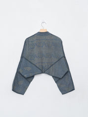 The Kaira Cropped Quilted Indigo Kantha Jacket