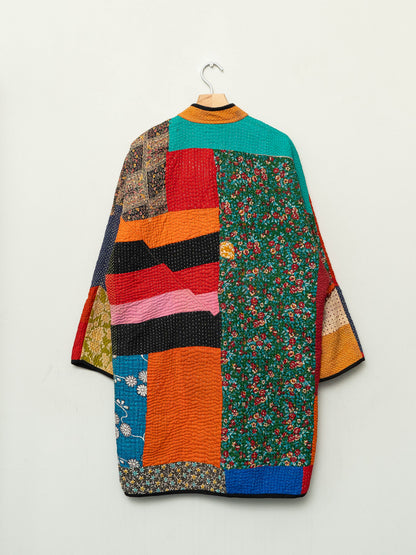 The Sai Quilted Patchwork Kantha Coat