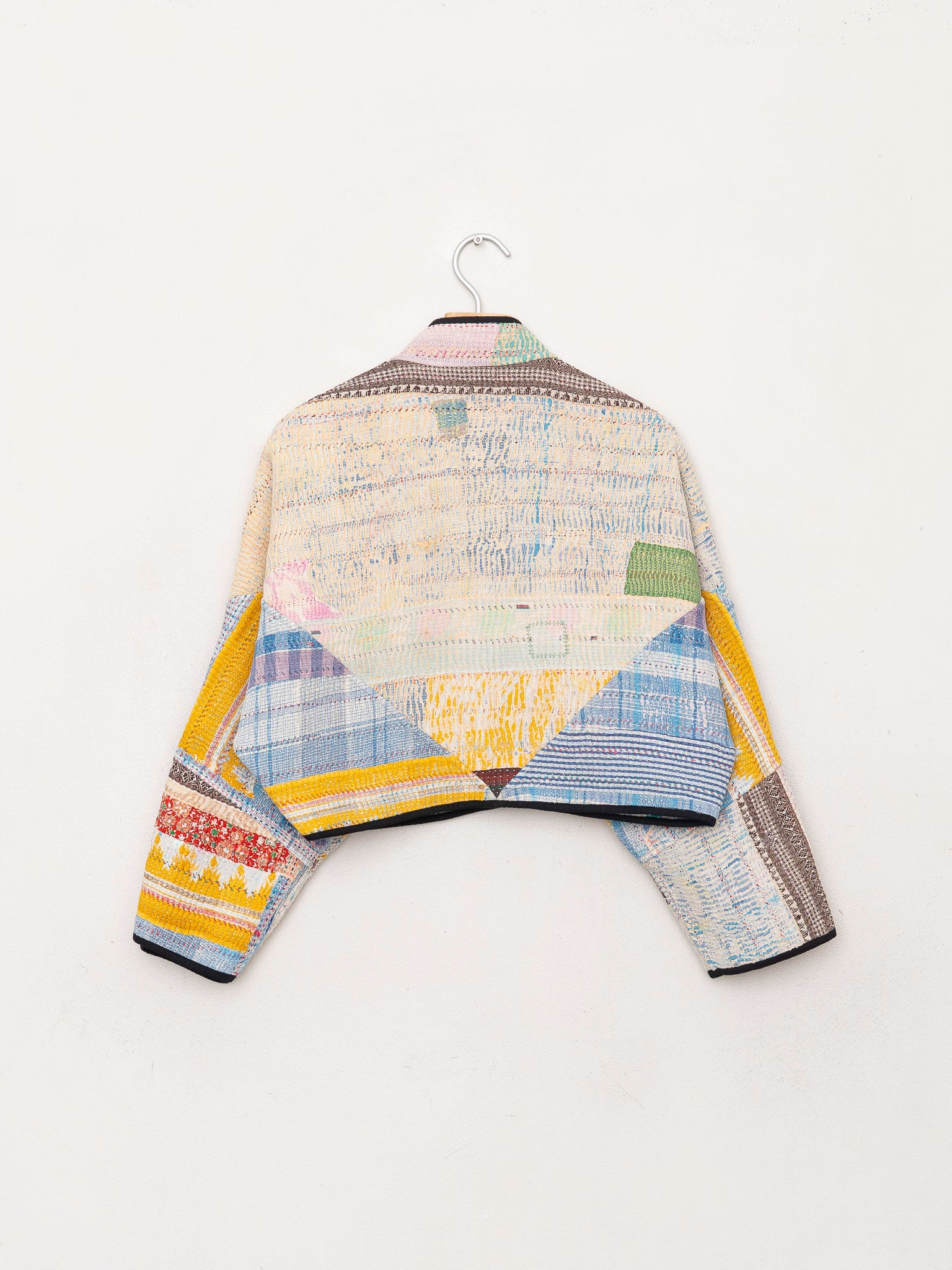 The Kaira Cropped Quilted Patchwork Kantha Jacket