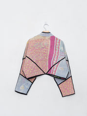 The Kaira Cropped Quilted Patchwork Kantha Jacket