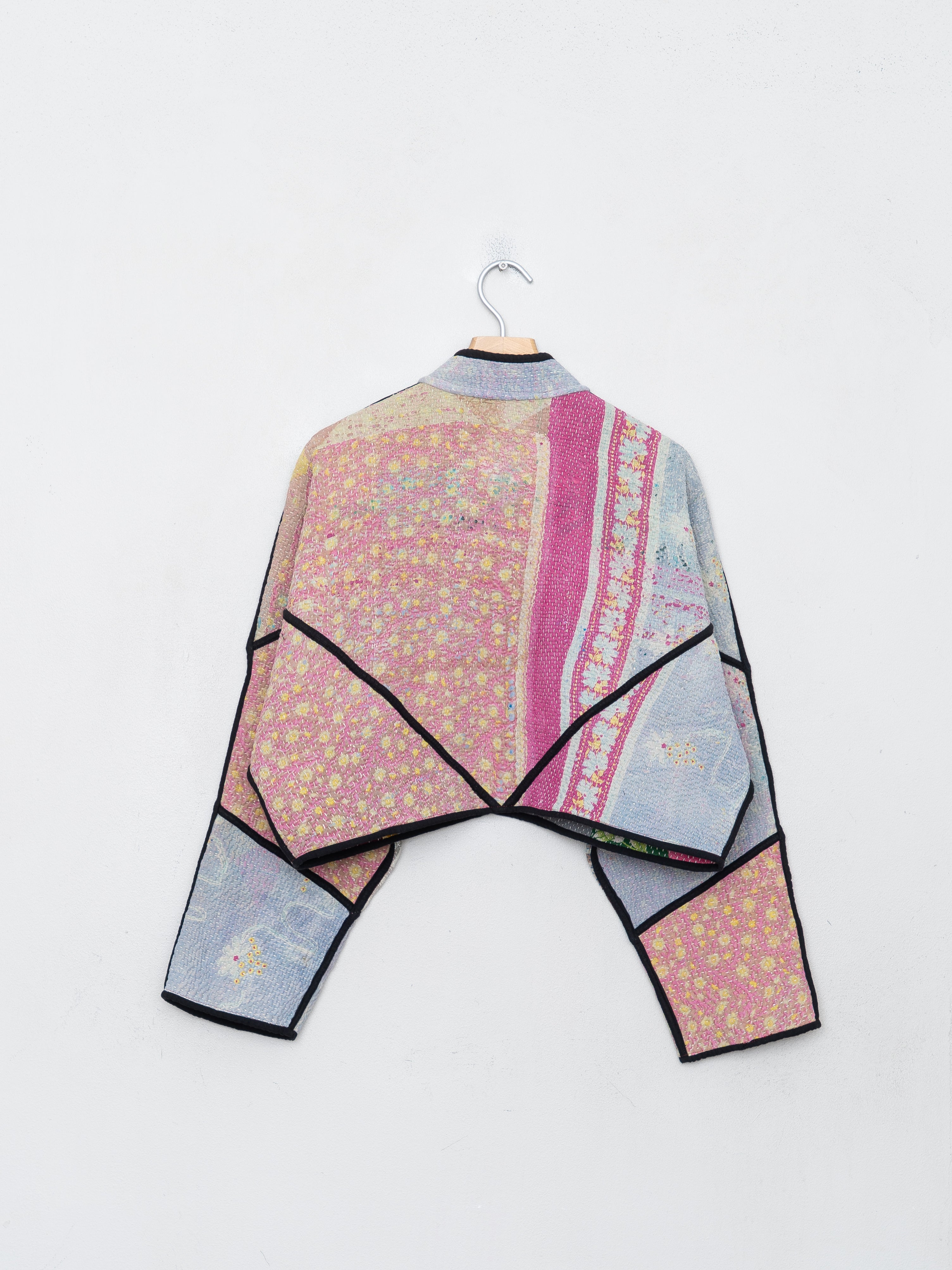 The Kaira Cropped Quilted Patchwork Kantha Jacket