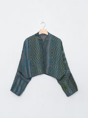 The Kaira Cropped Quilted Indigo Kantha Jacket