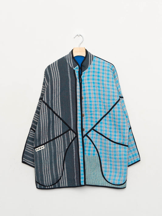 The Narmada Quilted Patchwork Kantha Jacket