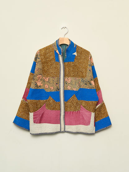 The Ladhiya Quilted Patchwork Kantha Jacket