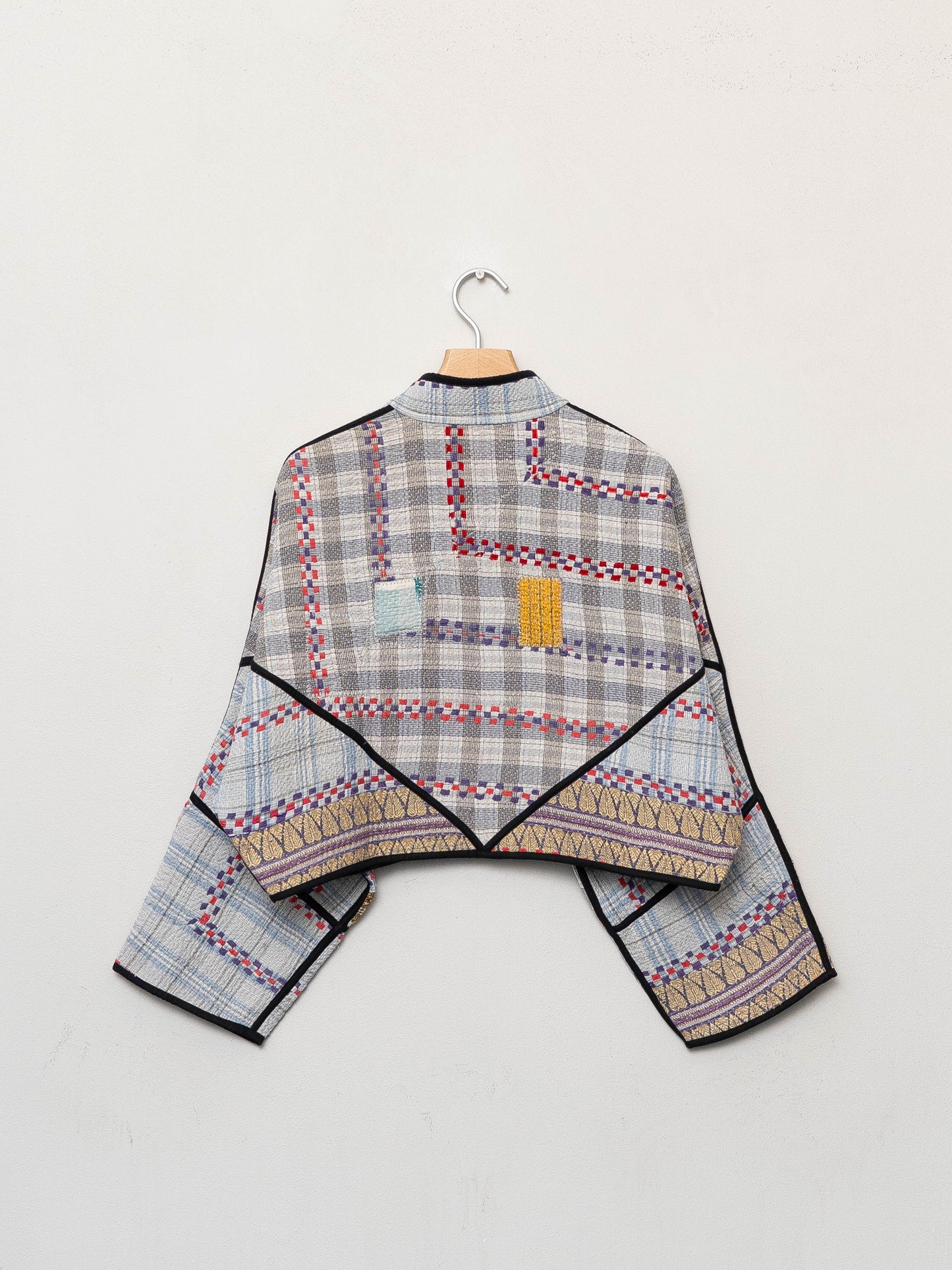 The Kaira Cropped Quilted Patchwork Kantha Jacket