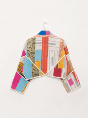 The Kaira Cropped Quilted Patchwork Kantha Jacket