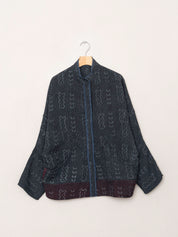 The Ishani Quilted Indigo Kantha Jacket
