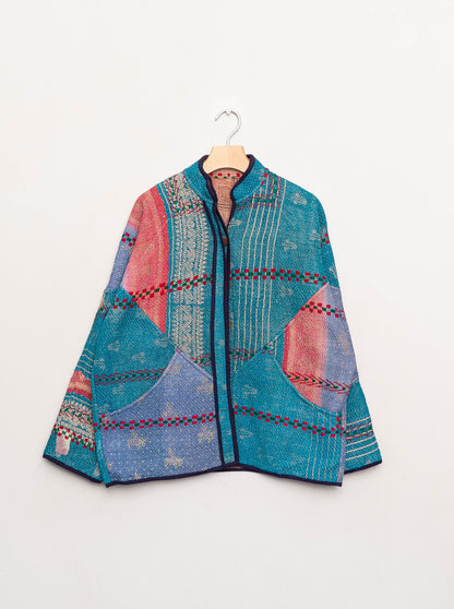 The Ladhiya Quilted Patchwork Kantha Jacket