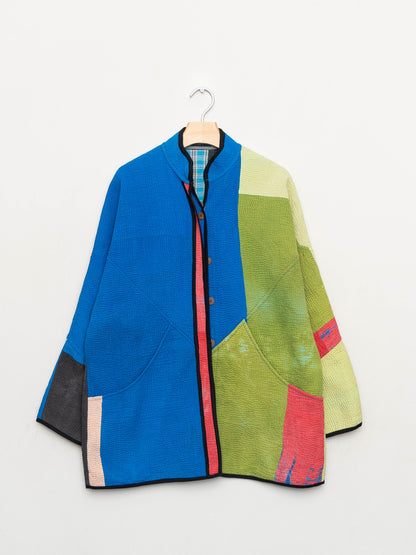 The Narmada Quilted Patchwork Kantha Jacket