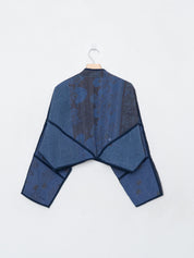The Kaira Cropped Quilted Indigo Kantha Jacket