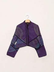 The Kaira Cropped Quilted Patchwork Kantha Jacket