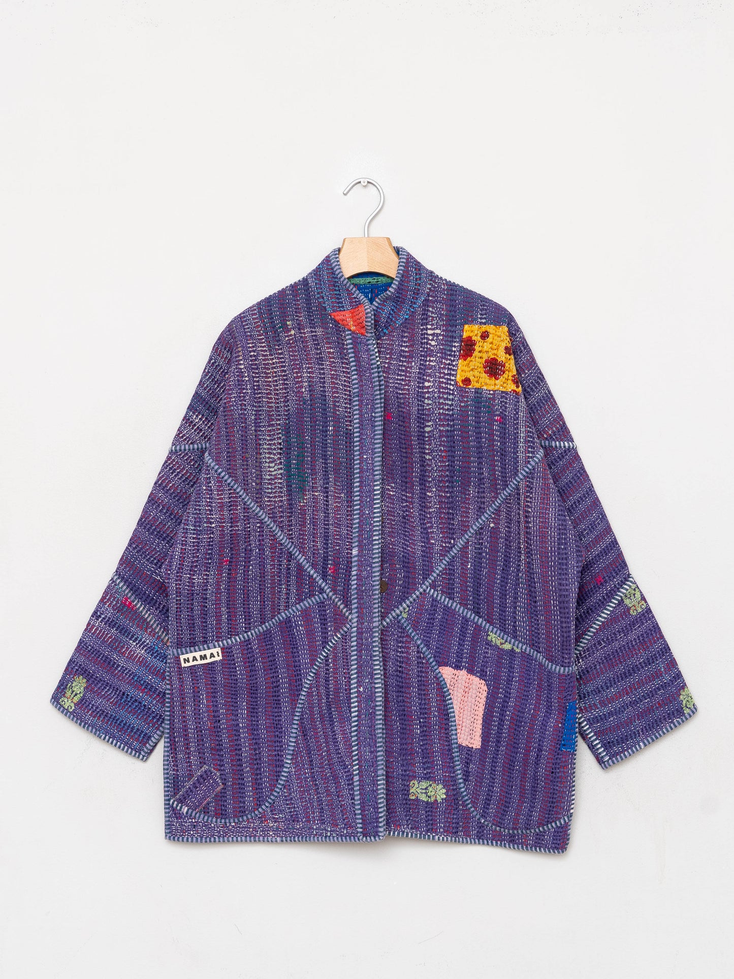 The Narmada Quilted Patchwork Kantha Jacket
