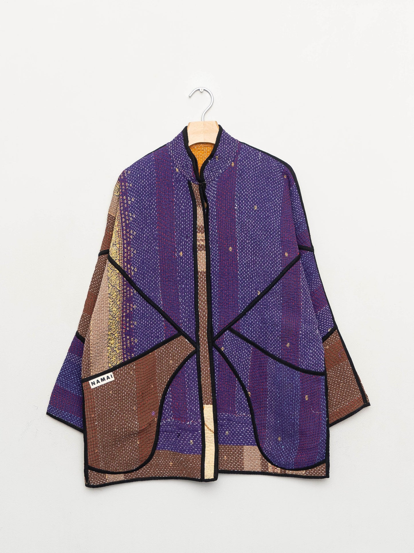 The Narmada Quilted Patchwork Kantha Jacket