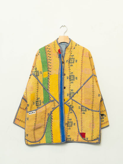 The Narmada Quilted Patchwork Kantha Jacket